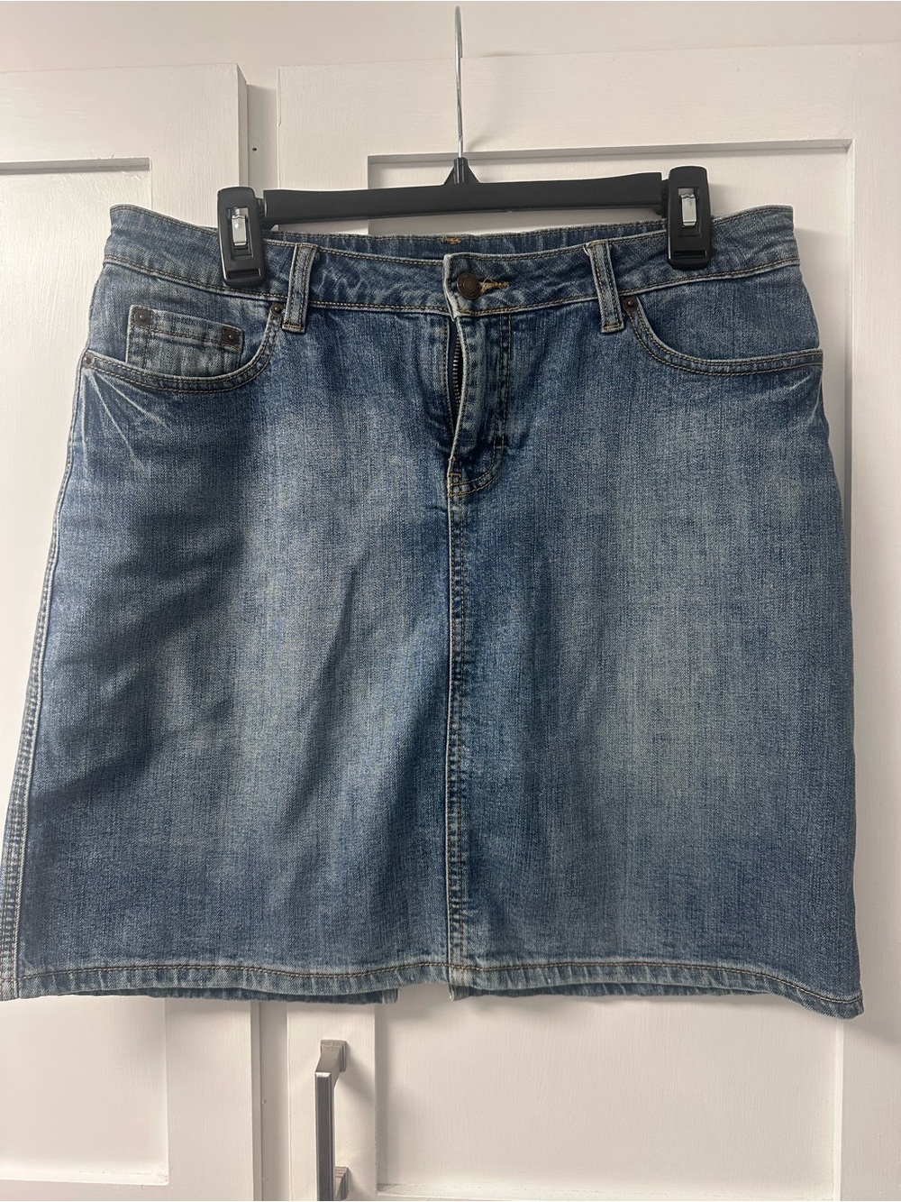Source Unknown Light Blue Denim Pencil Skirt